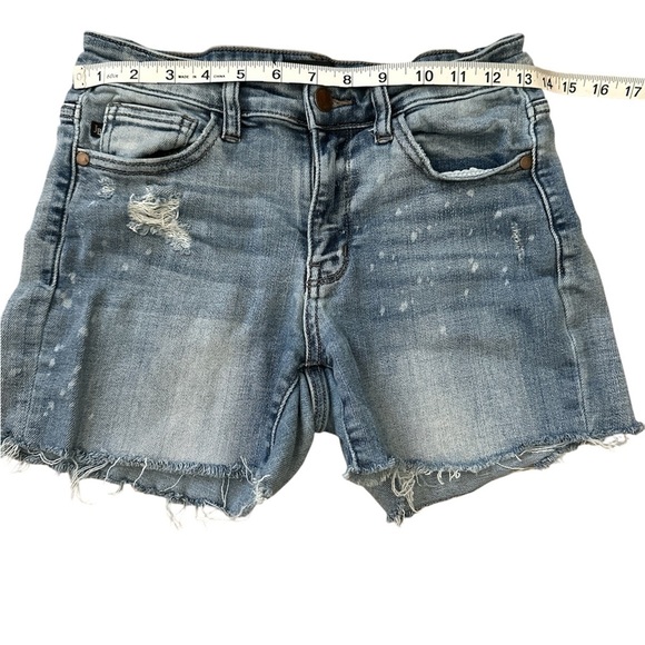 Judy Blue Women's Light Blue Distressed Jean Shorts size 26 - Picture 3 of 5